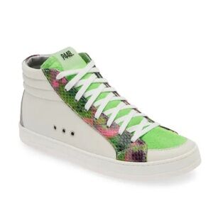 P448 White and Multicolor High-Top Sneakers